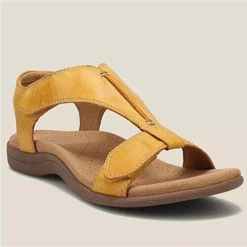 Women's Toe Ankle Strap Wide Flat Sandals - TheGivenGet
