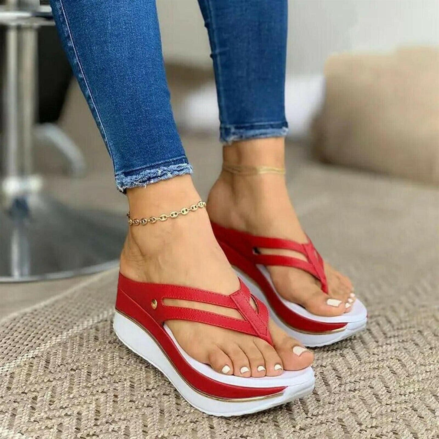 Women Summer Slope High Wedge Platform Flip Flops - TheGivenGet