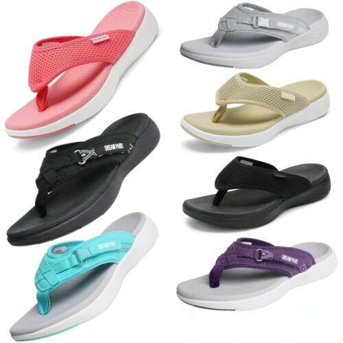 Womens Arch Support Soft Cushion Flip Flops Thong Summer Beach Sandals Shoe US - TheGivenGet