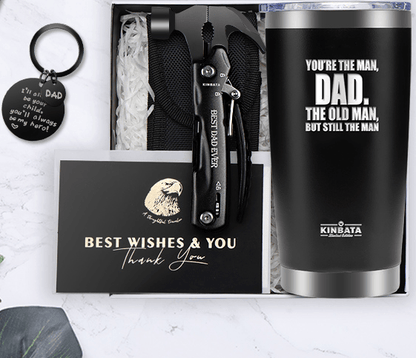You're The Man Dad. The Old Man, But Still The Man Tumbler 20oz, with All in One Hammer Multitool Set Fathers Day Cup - TheGivenGet