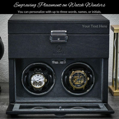 Watch Winding Machine Mirage Ebony Black Luxury Watch Winder Safe Case