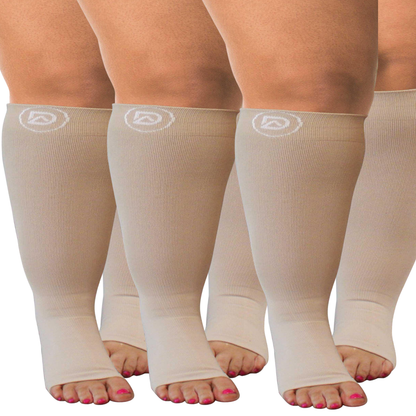 Bundle C ( 3 Pairs ToeLess ) | Open Toe Compression Socks 20-30 mmHg | Toe Out