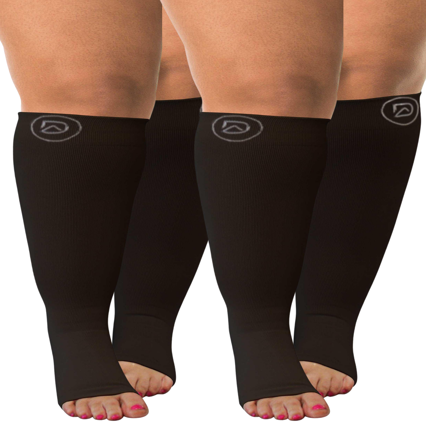 Bundle B (2 Pairs ToeLess) | Open Toe Compression Socks 20-30 mmHg | Toe Out