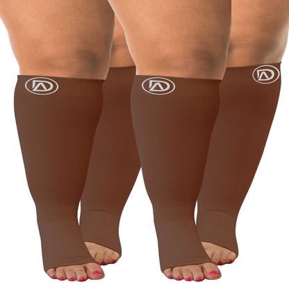 Bundle B (2 Pairs ToeLess) | Open Toe Compression Socks 20-30 mmHg | Toe Out