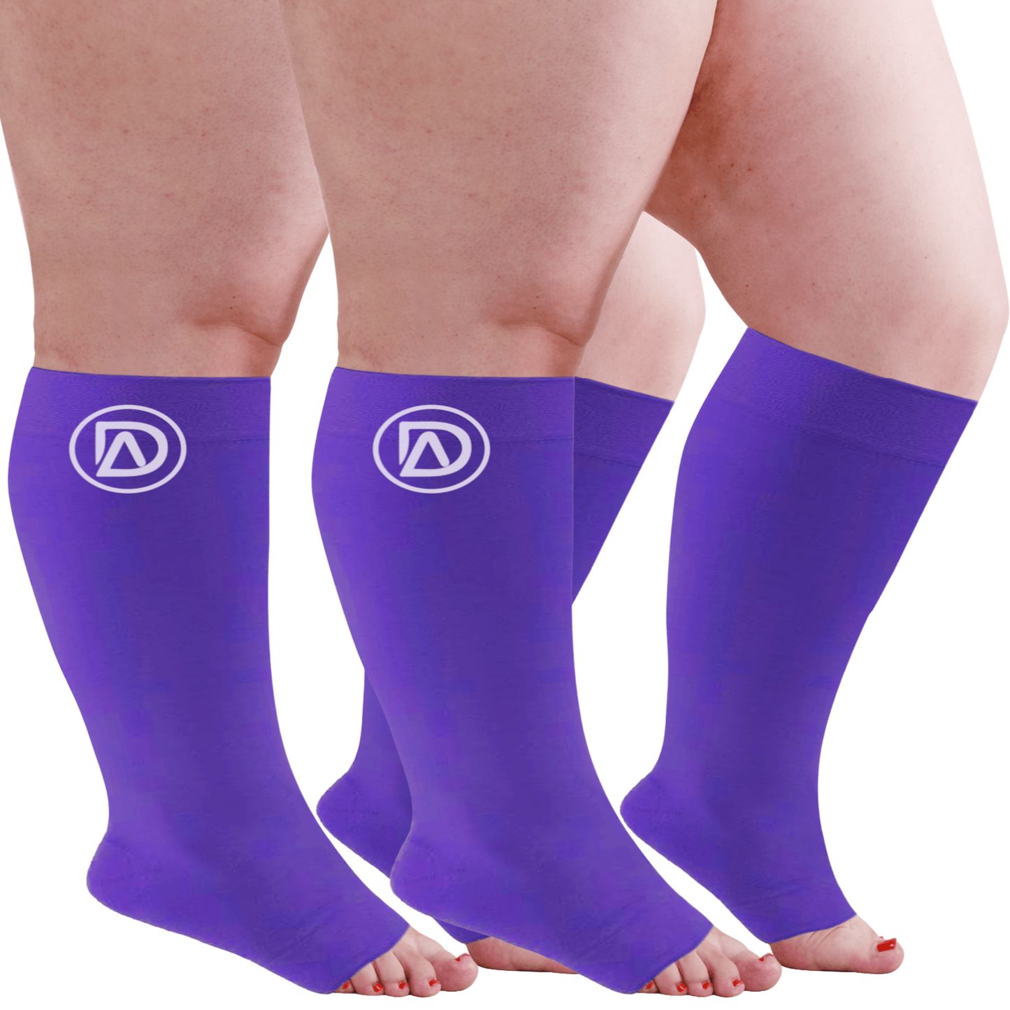 Bundle B (2 Pairs ToeLess) | Open Toe Compression Socks 20-30 mmHg | Toe Out