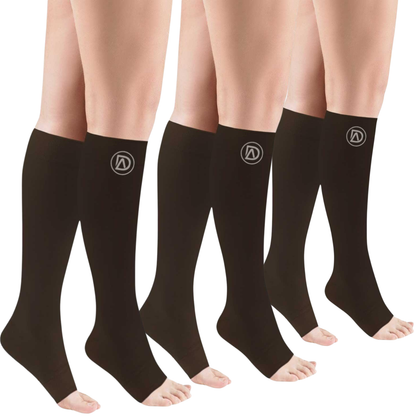 Bundle C ( 3 Pairs ToeLess ) | Open Toe Compression Socks 20-30 mmHg | Toe Out