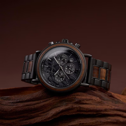 Engraved Walnut Watch for Husband - 1st Anniversary Gift For Boyfriend - Personalized Custom Marble Wooden Gift For Him - Mens Wedding Gift