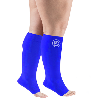 Dominion Active clearance toeless wide-calf compression socks in royal blue