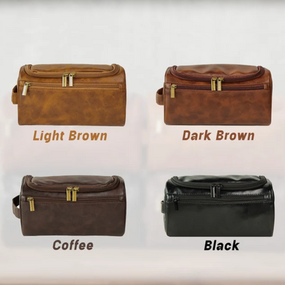 Personalized Men's Leather Toiletry Bag