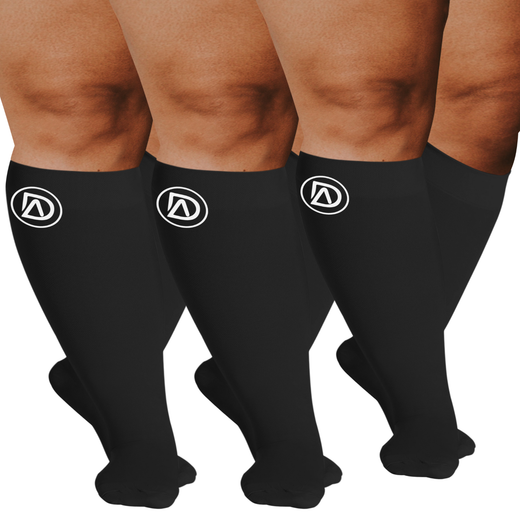 Wide Calf Plus Size Compression Socks 20-30 mmHg Dominion Active