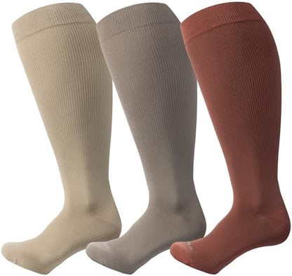 3 Pairs/Tan/Dark Brown/Brick Red