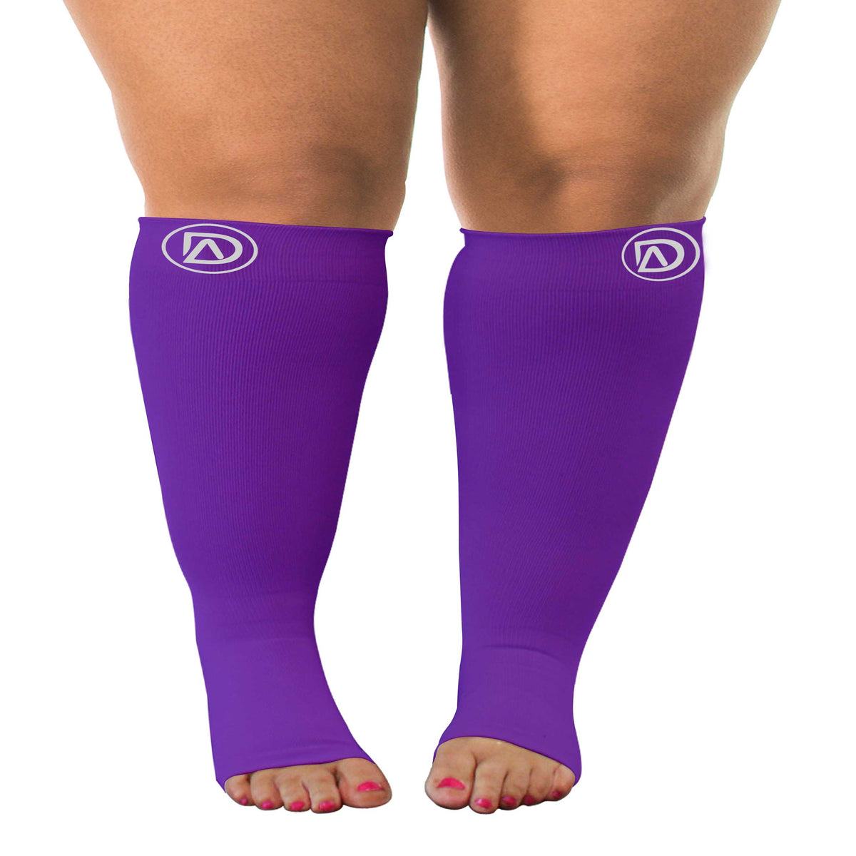 Dominion Active purple toeless wide-calf compression socks