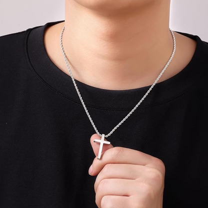 Strong Stainless Steel Cross Necklace for Men