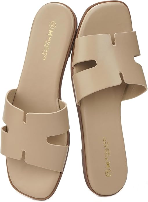 Women's Memory Foam Slide Sandals | Dressy Flat Sandals