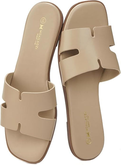 Women's Memory Foam Slide Sandals | Dressy Flat Sandals
