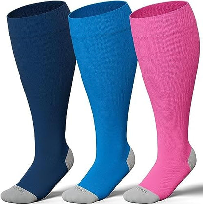 3 Pairs/Blue/Navy Blue/Hot Pink