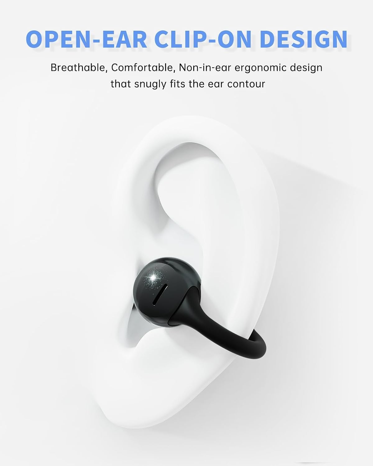 Open Ear Clip-On Wireless Earbuds for Running & Workouts