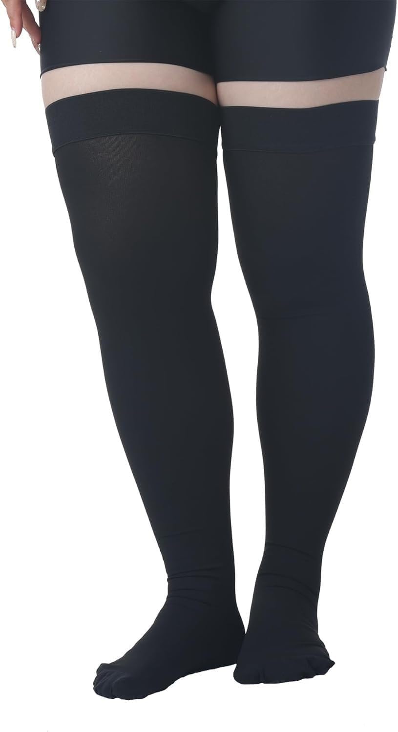Plus Size Thigh High Compression Stockings 15-30mmHg