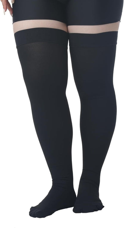 Plus Size Thigh High Compression Stockings 15-30mmHg