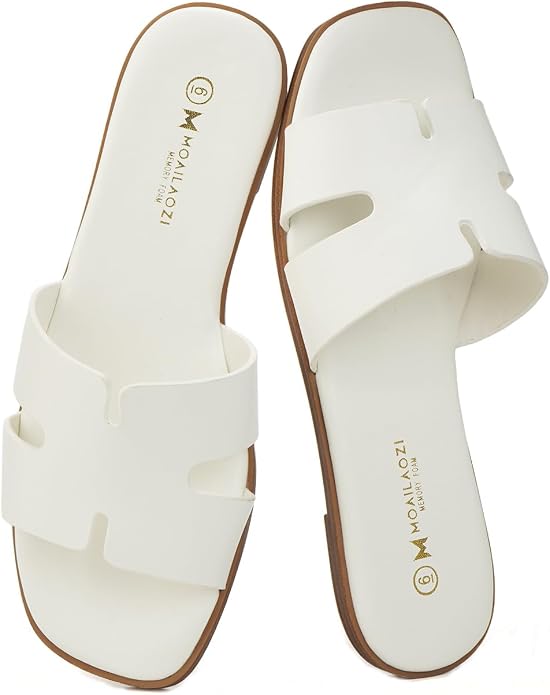 Women's Memory Foam Slide Sandals | Dressy Flat Sandals