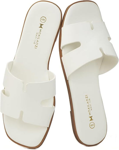 Women's Memory Foam Slide Sandals | Dressy Flat Sandals