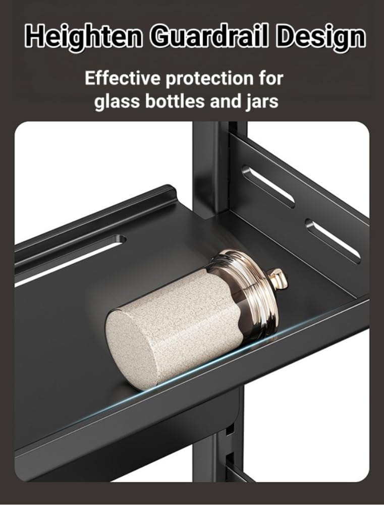 Adjustable Kitchen Countertop Organizer Rack with Knife Slot