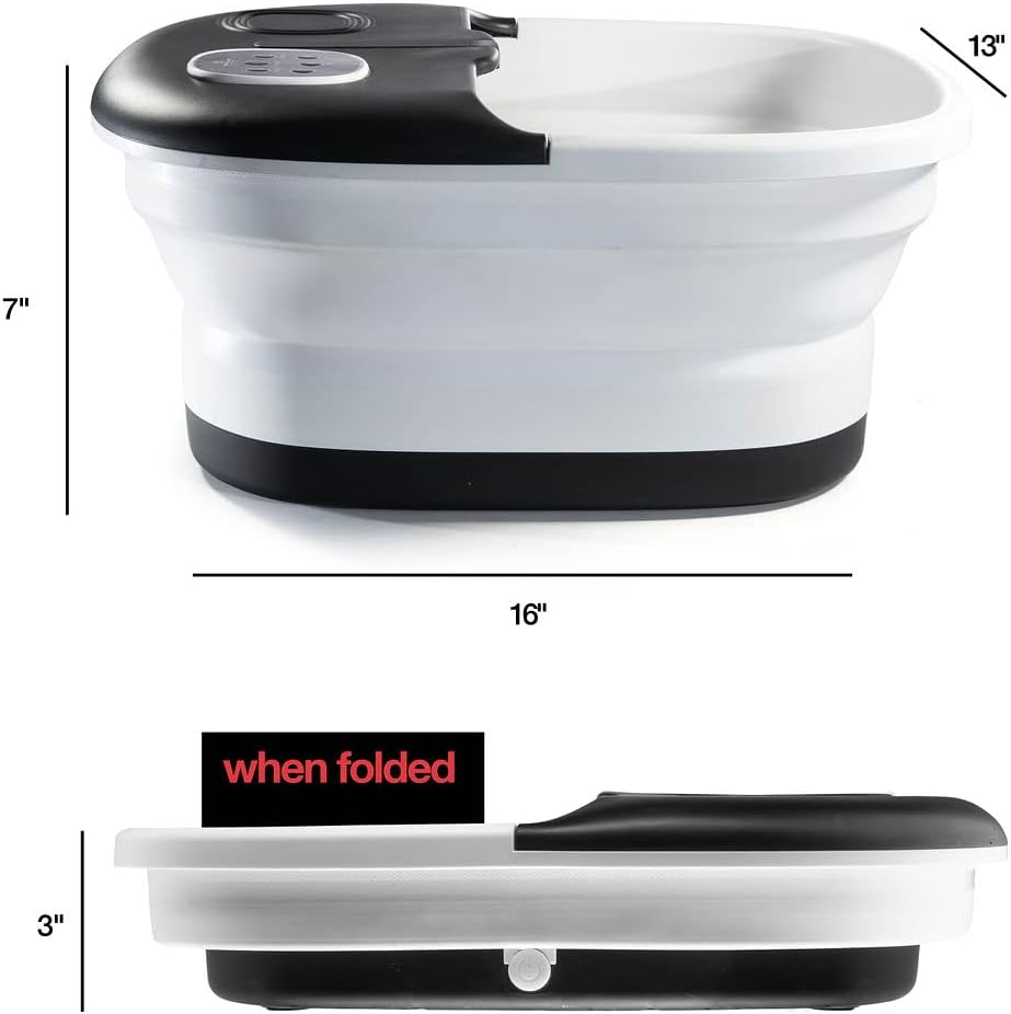 Heated Foot Spa with Massage Jets & Remote – Collapsible Design