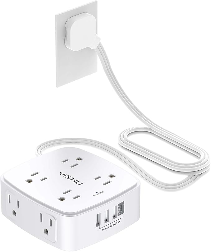 Surge Protector Power Strip – 8 Outlets, 4 USB Ports, 6 Ft Cord