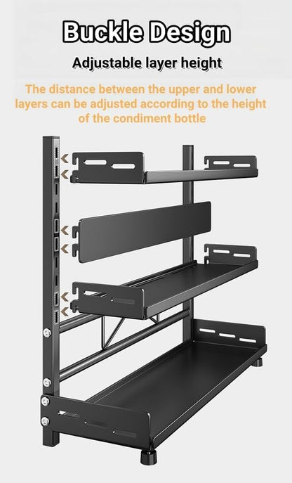 Adjustable Kitchen Countertop Organizer Rack with Knife Slot