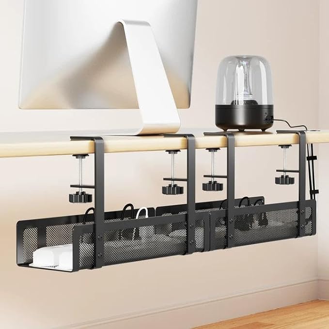 Under Desk Cable Management Tray - No Drill Wire Organizer