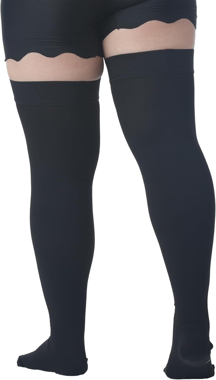 Plus Size Thigh High Compression Stockings 15-30mmHg