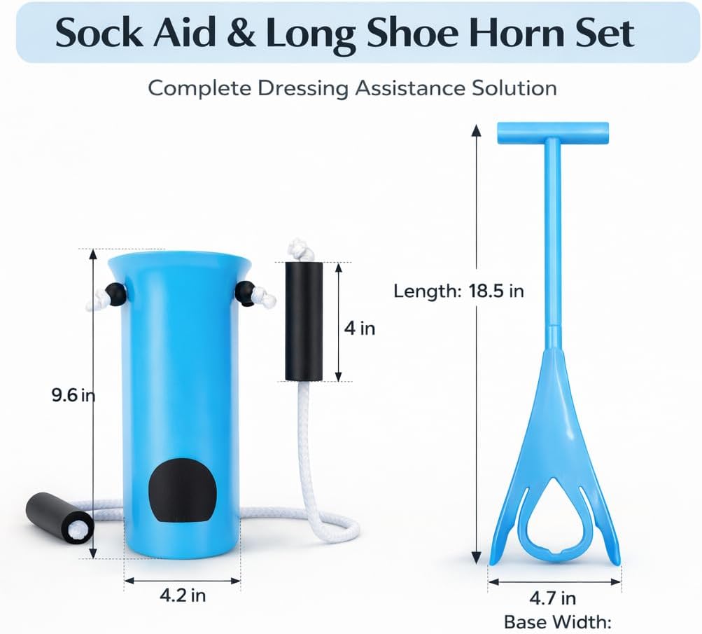 4-in-1 Sock Aid Kit with Remover, Leg Lifter & Car Handle
