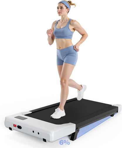 Under Desk Walking Pad Treadmill with 6% Incline | 300 lbs
