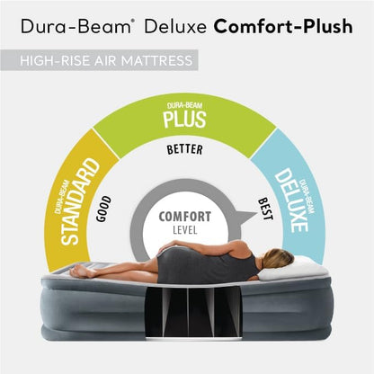 Premium High-Rise Air Mattress with Built-In Pump | Queen