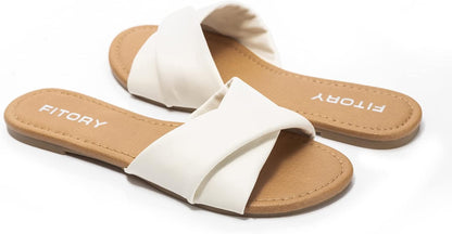 Premium Leather Slide Sandals for Women | Soft & Versatile