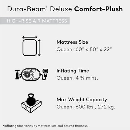Premium High-Rise Air Mattress with Built-In Pump | Queen