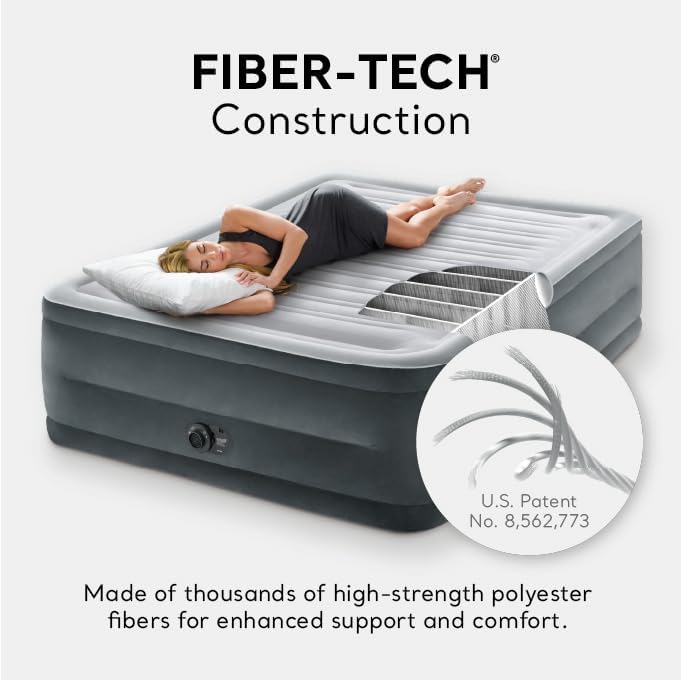 Premium High-Rise Air Mattress with Built-In Pump | Queen