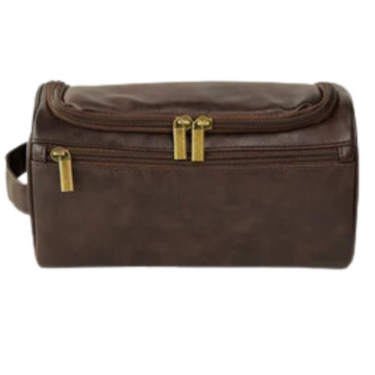 Personalized Men's Leather Toiletry Bag