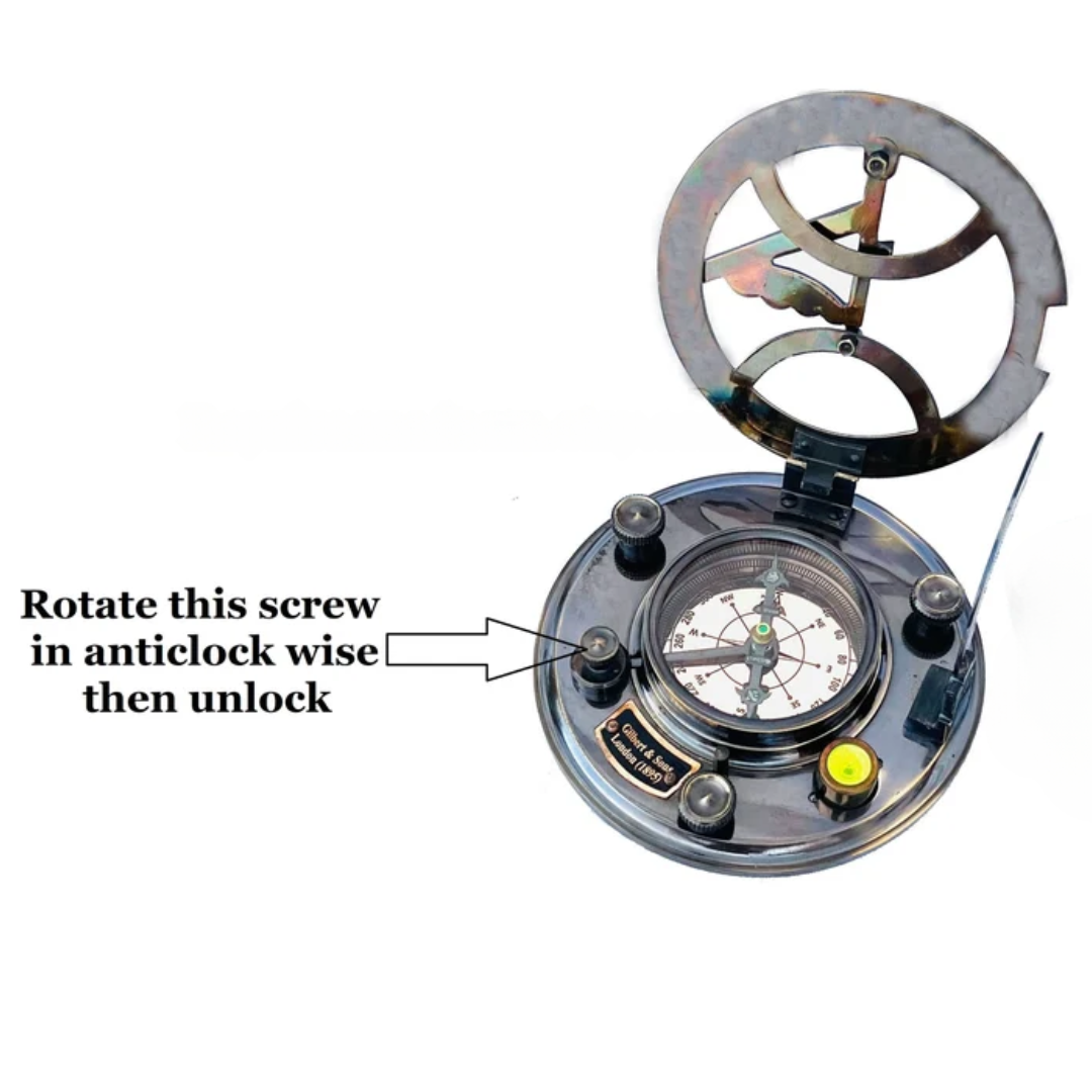 5-Inch Big Working Sundial Compass with Engraving