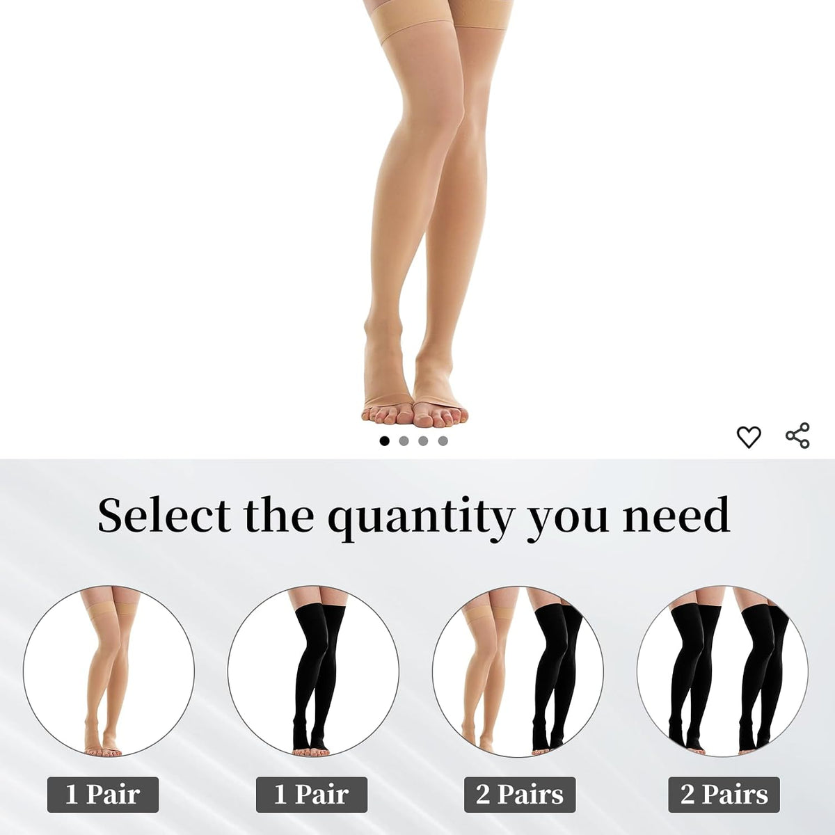 Thigh High Compression Stockings 20-30mmHg