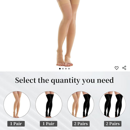 Thigh High Compression Stockings 20-30mmHg