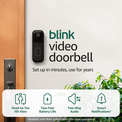 Smart Video Doorbell with 2-Year Battery & HD Head-to-Toe View
