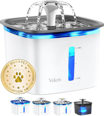 95oz Ultra-Quiet Cat Water Fountain with Multi-Stage Filtration