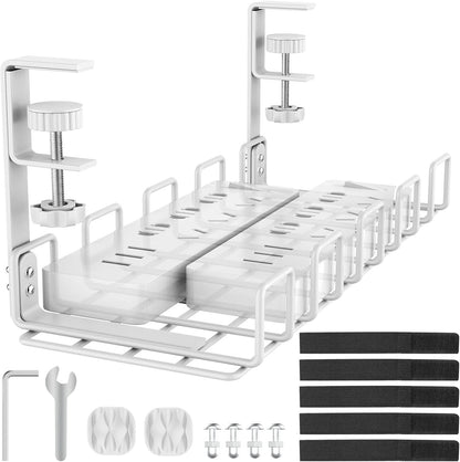 Under Desk Cable Management Tray - No Drill Steel 15.7 inch
