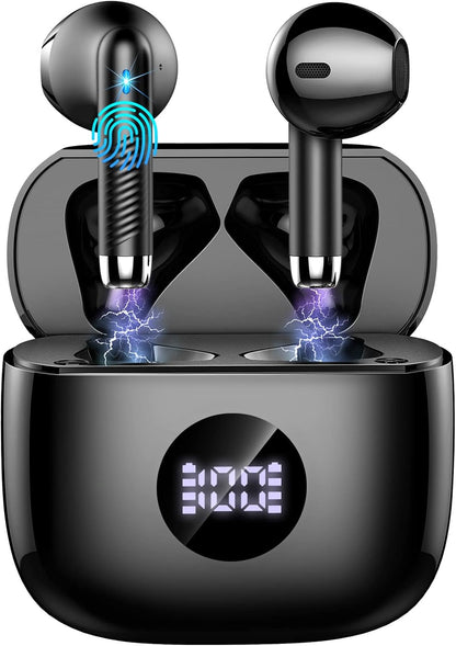 Wireless Bluetooth 5.4 Earbuds with LED Display & 6D Stereo