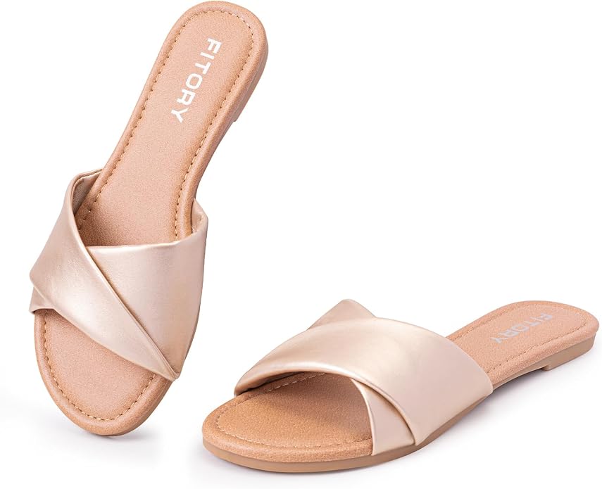 Premium Leather Slide Sandals for Women | Soft & Versatile