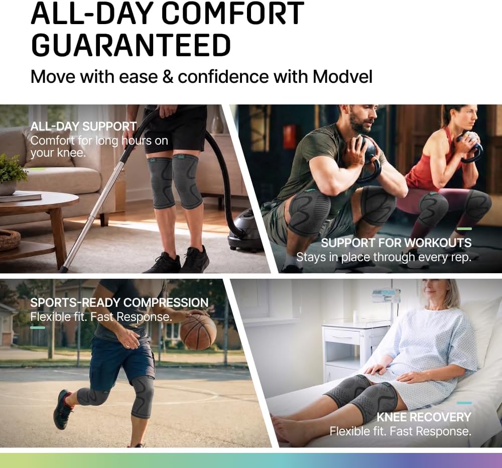 Compression Knee Sleeve 2-Pack for Active Performance Support