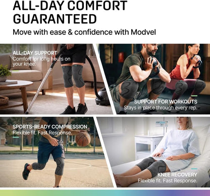 Compression Knee Sleeve 2-Pack for Active Performance Support
