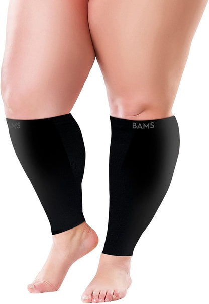 Plus Size Bamboo Calf Compression Sleeves | XL-4XL