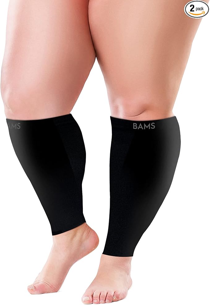 Plus Size Bamboo Calf Compression Sleeves | XL-4XL